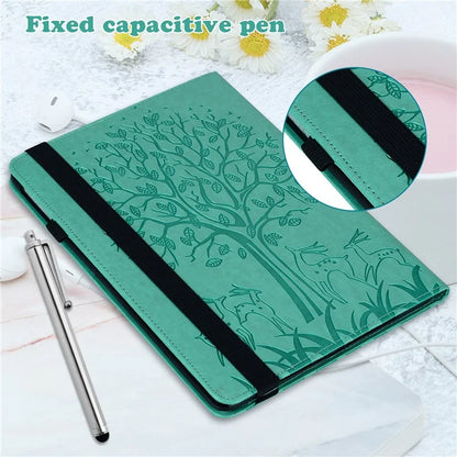 For Honor Pad 8 Case PU Leather Tree Deer Pattern Tablet Cover with Card Slots