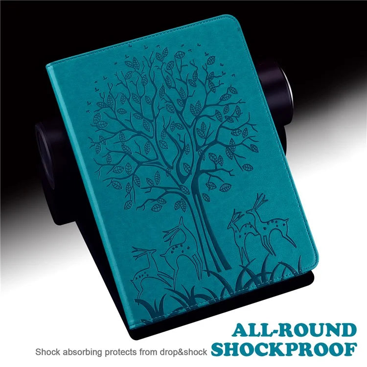 For Honor Pad 8 Case PU Leather Tree Deer Pattern Tablet Cover with Card Slots