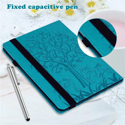 For Honor Pad 8 Case PU Leather Tree Deer Pattern Tablet Cover with Card Slots