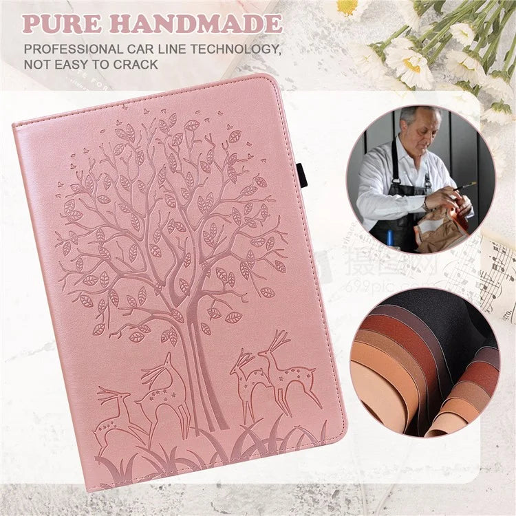 For Honor Pad 8 Case PU Leather Tree Deer Pattern Tablet Cover with Card Slots