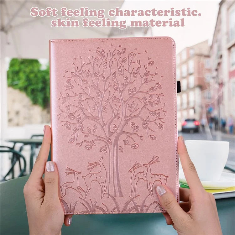 For Honor Pad 8 Case PU Leather Tree Deer Pattern Tablet Cover with Card Slots