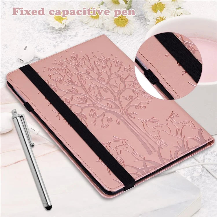 For Honor Pad 8 Case PU Leather Tree Deer Pattern Tablet Cover with Card Slots