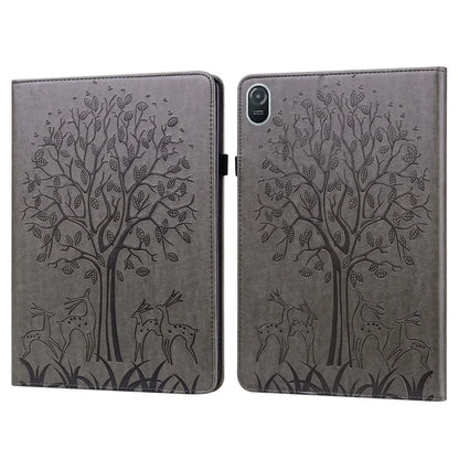 For Honor Pad 8 Case PU Leather Tree Deer Pattern Tablet Cover with Card Slots