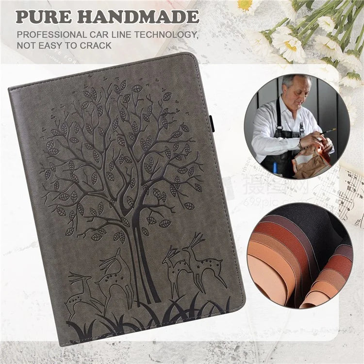 For Honor Pad 8 Case PU Leather Tree Deer Pattern Tablet Cover with Card Slots