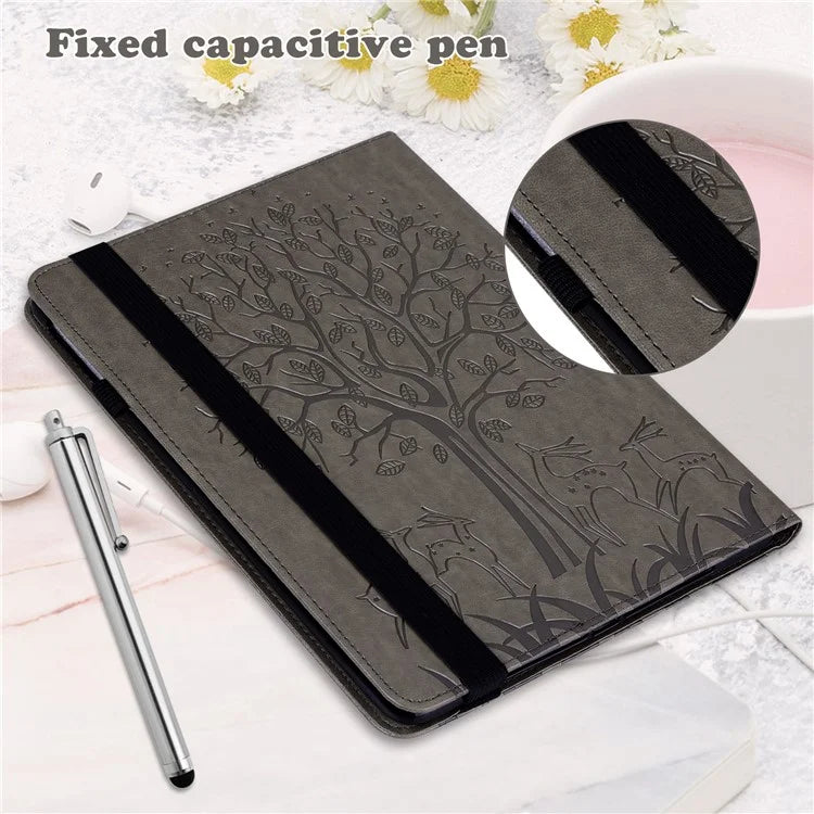 For Honor Pad 8 Case PU Leather Tree Deer Pattern Tablet Cover with Card Slots