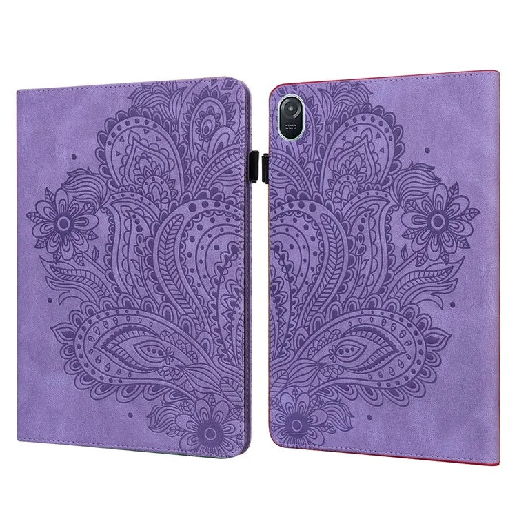 For Honor Pad 8 Case Flower Pattern PU Leather Card Slots Stand Protective Tablet Cover