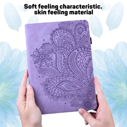 For Honor Pad 8 Case Flower Pattern PU Leather Card Slots Stand Protective Tablet Cover