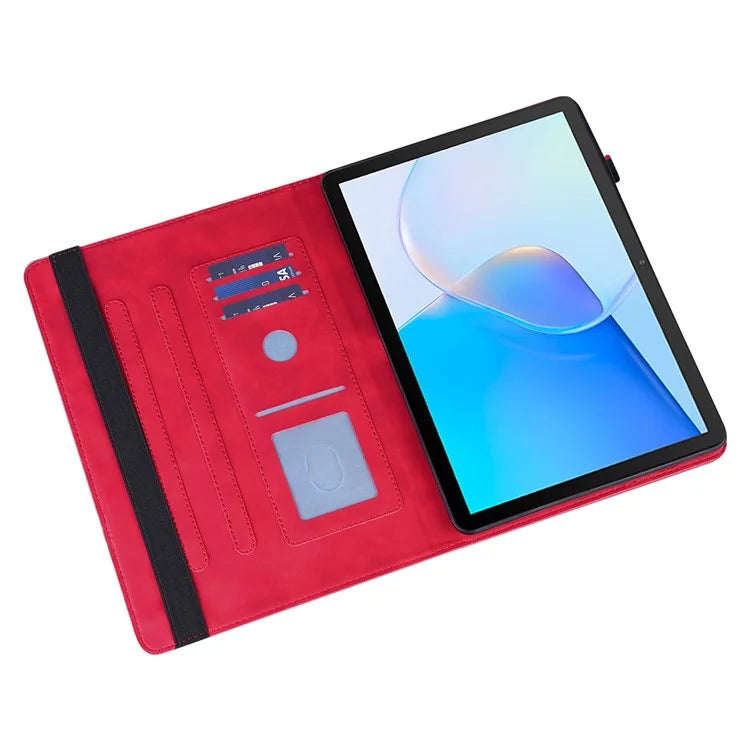For Honor Pad 8 Case Flower Pattern PU Leather Card Slots Stand Protective Tablet Cover