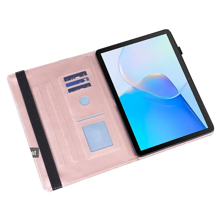 For Honor Pad 8 Case Flower Pattern PU Leather Card Slots Stand Protective Tablet Cover