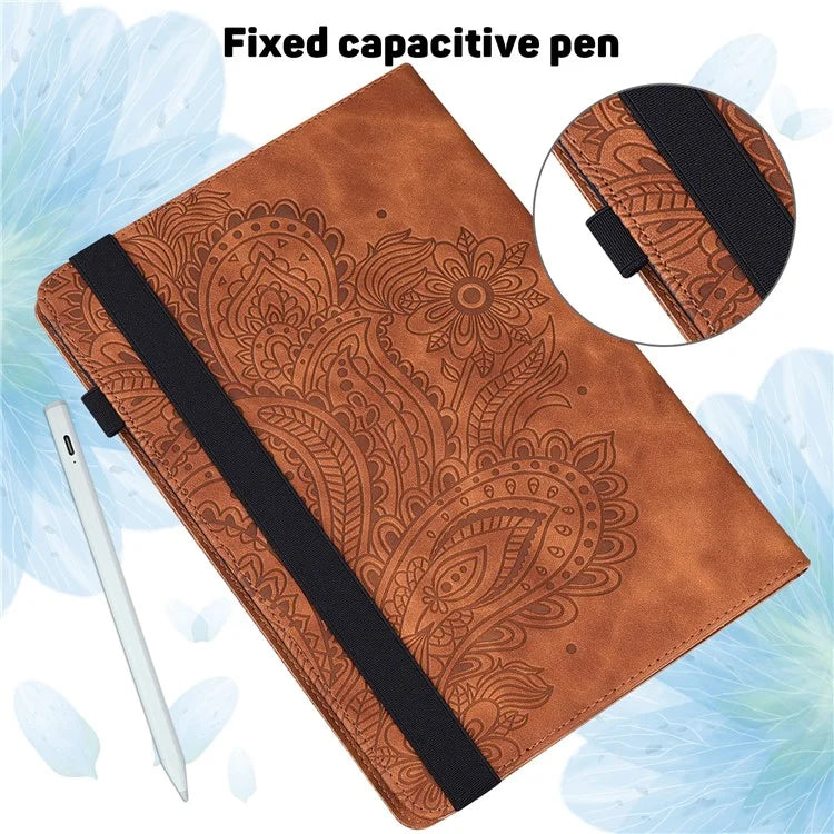 For Honor Pad 8 Case Flower Pattern PU Leather Card Slots Stand Protective Tablet Cover