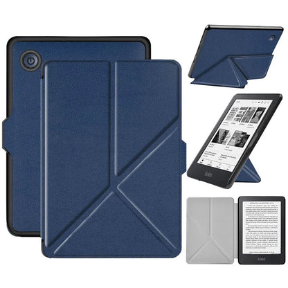 For Kobo Clara 2E Case Origami Stand Hard PC+PU Leather Tablet Cover