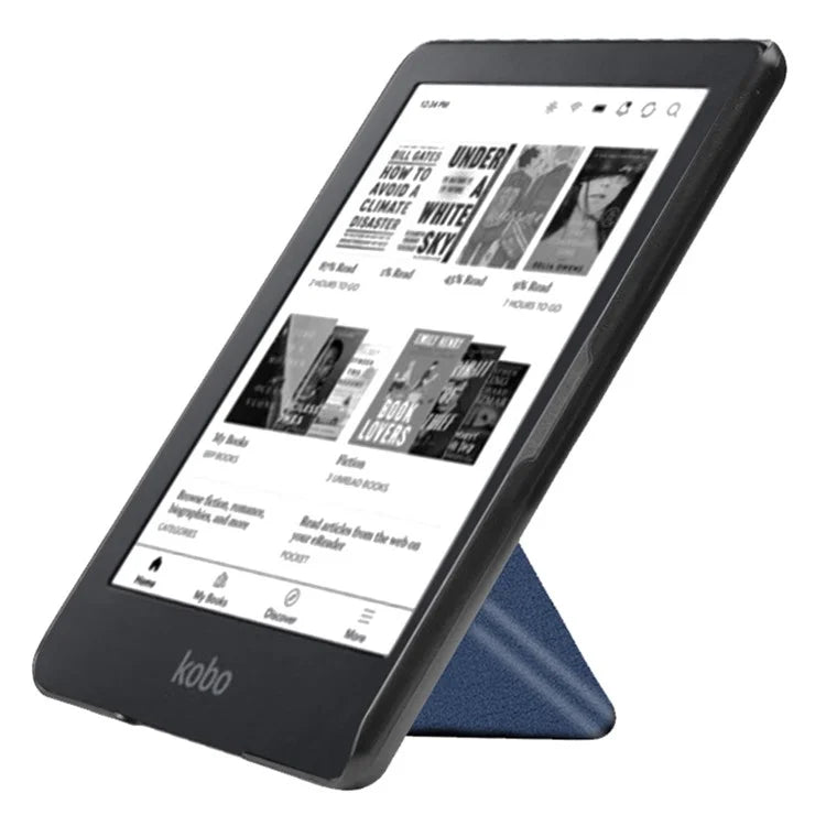 For Kobo Clara 2E Case Origami Stand Hard PC+PU Leather Tablet Cover