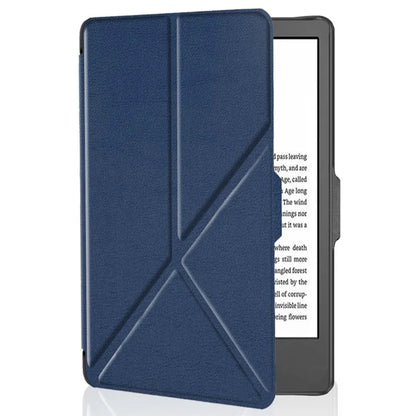 For Kobo Clara 2E Case Origami Stand Hard PC+PU Leather Tablet Cover