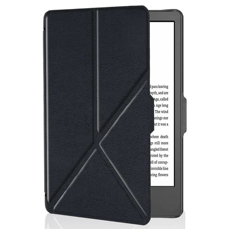 For Kobo Clara 2E Case Origami Stand Hard PC+PU Leather Tablet Cover