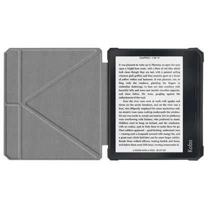 For Kobo Libra 2 N418 E-Reader Case Pattern Printing Origami Stand TPU+PU Leather Tablet Cover