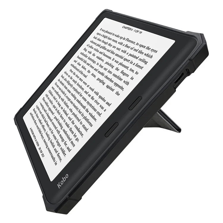 For Kobo Libra 2 N418 E-Reader Case Pattern Printing Origami Stand TPU+PU Leather Tablet Cover
