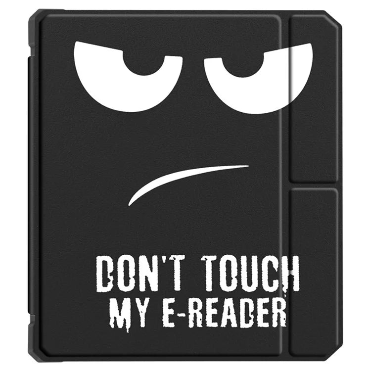 For Kobo Libra 2 N418 E-Reader Case Pattern Printing Origami Stand TPU+PU Leather Tablet Cover