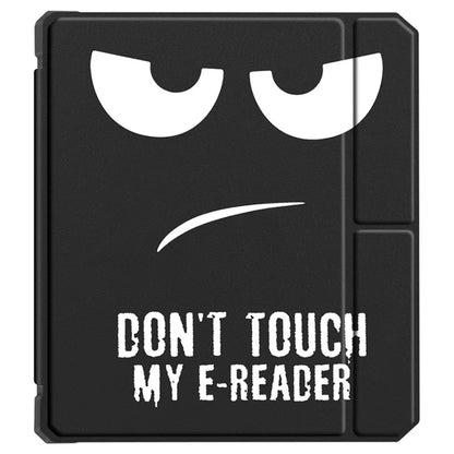 For Kobo Libra 2 N418 E-Reader Case Pattern Printing Origami Stand TPU+PU Leather Tablet Cover