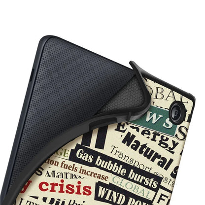 For Kobo Libra 2 N418 E-Reader Case Pattern Printing Origami Stand TPU+PU Leather Tablet Cover