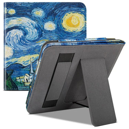 For Kobo Libra 2 N418 Kickstand Case Pattern Printing PU Leather E-Reader Cover
