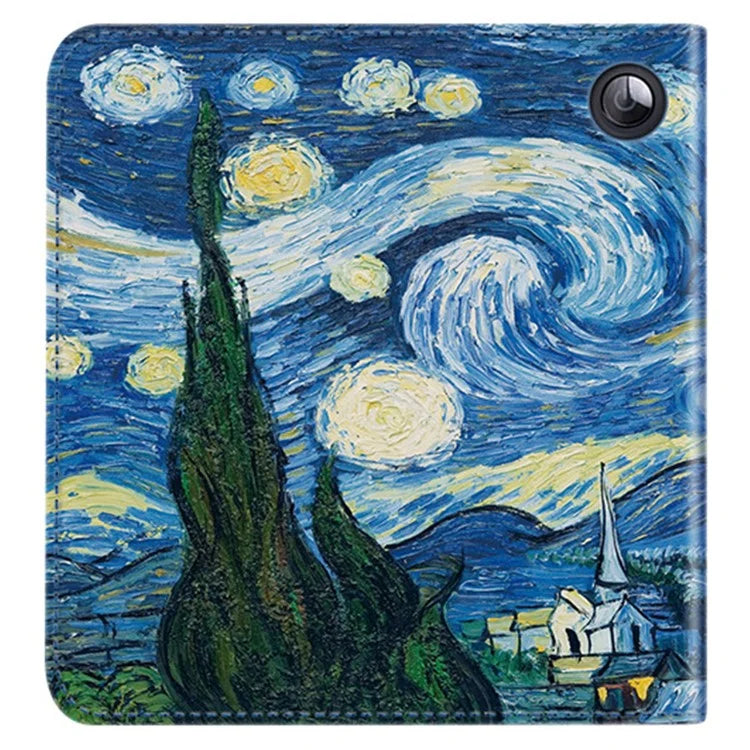 For Kobo Libra 2 N418 Kickstand Case Pattern Printing PU Leather E-Reader Cover