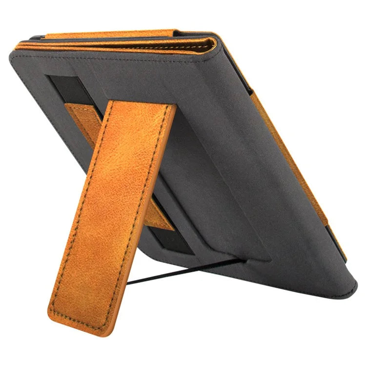 For Kobo Libra 2 N418 Tablet Case Auto Wake / Sleep PU Leather E-Reader Cover with Hand Strap, Kickstand