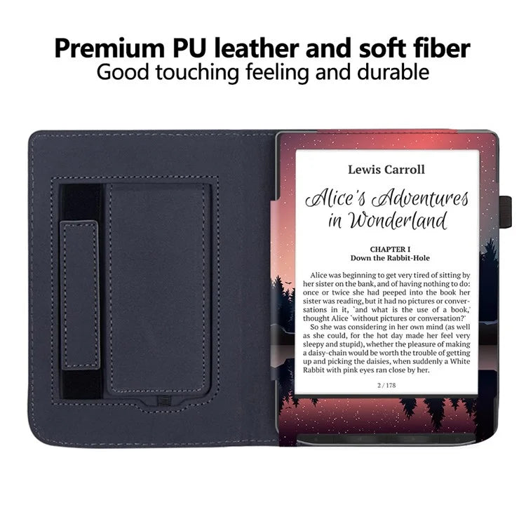 For PocketBook Verse PB629 E-Reader Case Kickstand PU Leather Flip Cover Support Auto Wake / Sleep