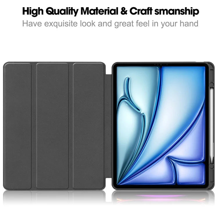 For iPad Air 13 (2024) Case Pattern Printing Tri-fold Stand Leather Cover with Pen Slot