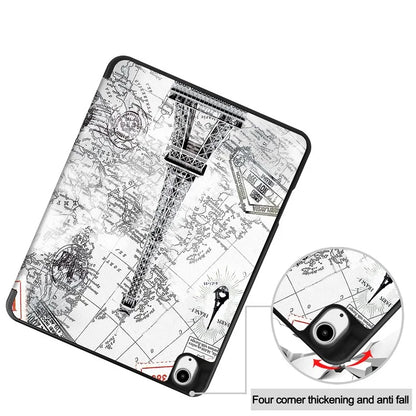 For iPad Air 13 (2024) Case Pattern Printing Tri-fold Stand Leather Cover with Pen Slot