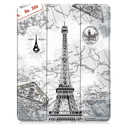 For iPad Air 13 (2024) Case Pattern Printing Tri-fold Stand Leather Cover with Pen Slot