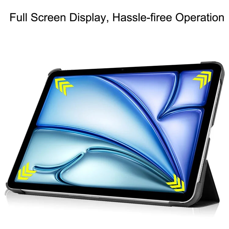 For iPad Air 13 (2024) Case Auto Wake  /  Sleep Tri-fold Stand Leather Tablet Cover