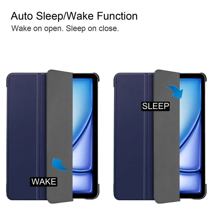 For iPad Air 13 (2024) Case Auto Wake  /  Sleep Tri-fold Stand Leather Tablet Cover