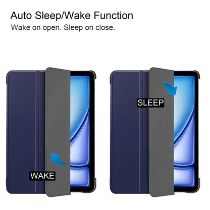 For iPad Air 13 (2024) Case Auto Wake  /  Sleep Tri-fold Stand Leather Tablet Cover