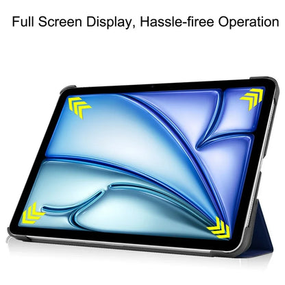 For iPad Air 13 (2024) Case Auto Wake  /  Sleep Tri-fold Stand Leather Tablet Cover
