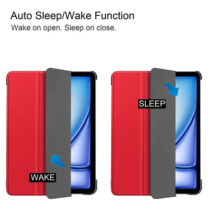 For iPad Air 13 (2024) Case Auto Wake  /  Sleep Tri-fold Stand Leather Tablet Cover