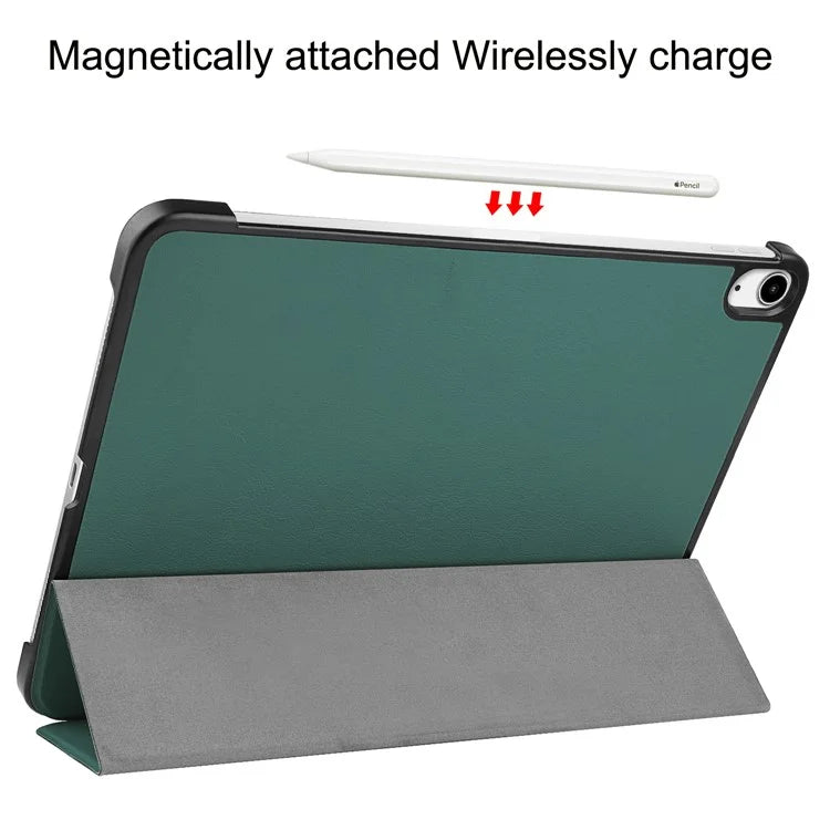 For iPad Air 13 (2024) Case Auto Wake  /  Sleep Tri-fold Stand Leather Tablet Coverish Green