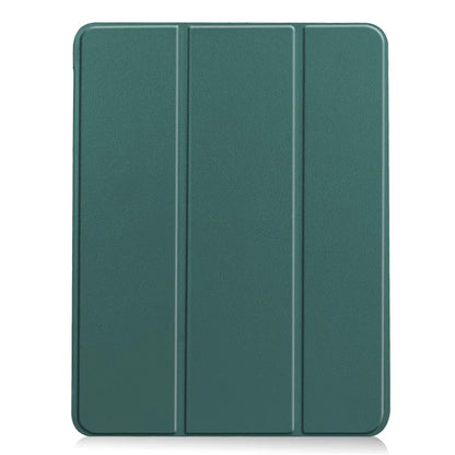 For iPad Air 13 (2024) Case Auto Wake  /  Sleep Tri-fold Stand Leather Tablet Coverish Green