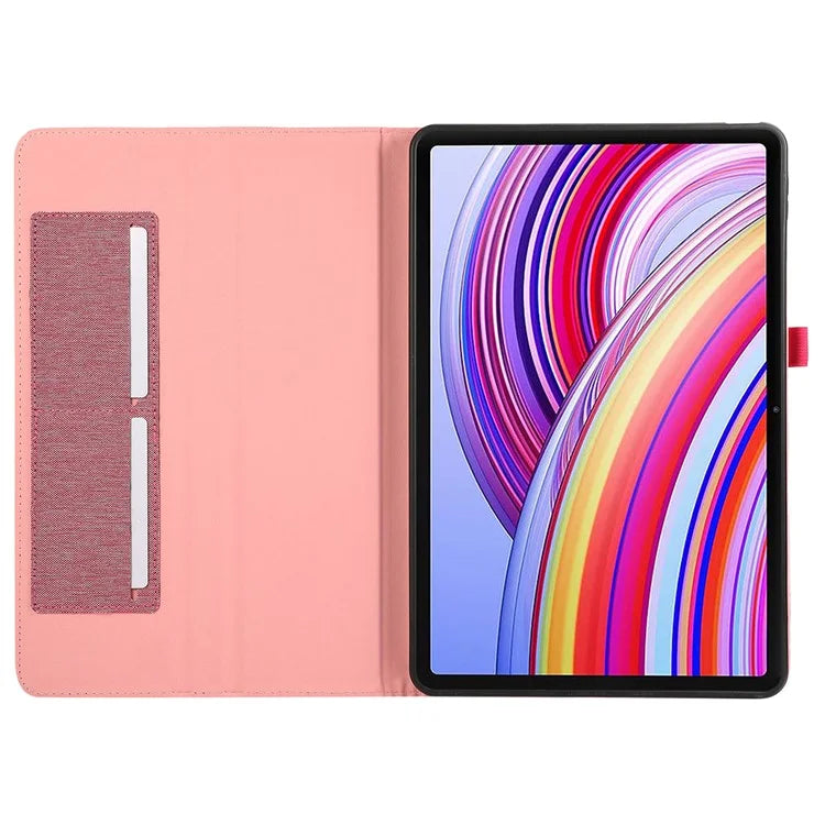 For Xiaomi Redmi Pad Pro / Redmi Pad Pro 5G / Poco Pad Card Holder Cloth Texture Leather Case Tablet Stand Cover
