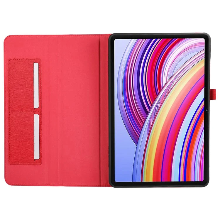 For Xiaomi Redmi Pad Pro / Redmi Pad Pro 5G / Poco Pad Card Holder Cloth Texture Leather Case Tablet Stand Cover