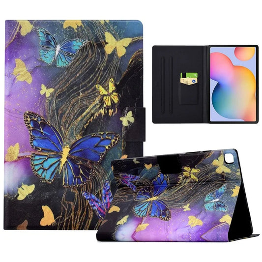 For Samsung Galaxy Tab S6 Lite (2020) / (2022) / (2024) (SM-P610 / 615) Case Pattern Printing Leather Tablet Cover with Card Holder