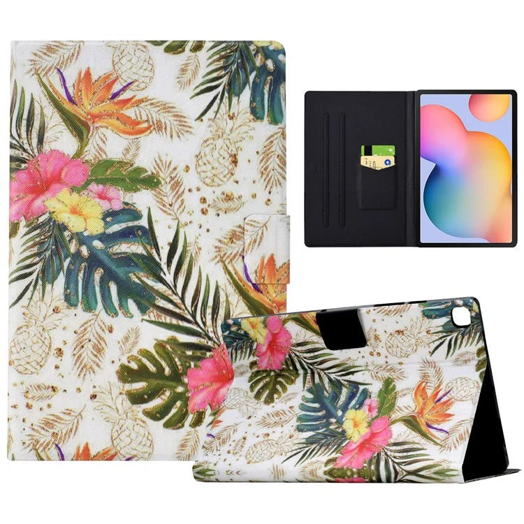 For Samsung Galaxy Tab S6 Lite (2020) / (2022) / (2024) (SM-P610 / 615) Case Pattern Printing Leather Tablet Cover with Card Holder