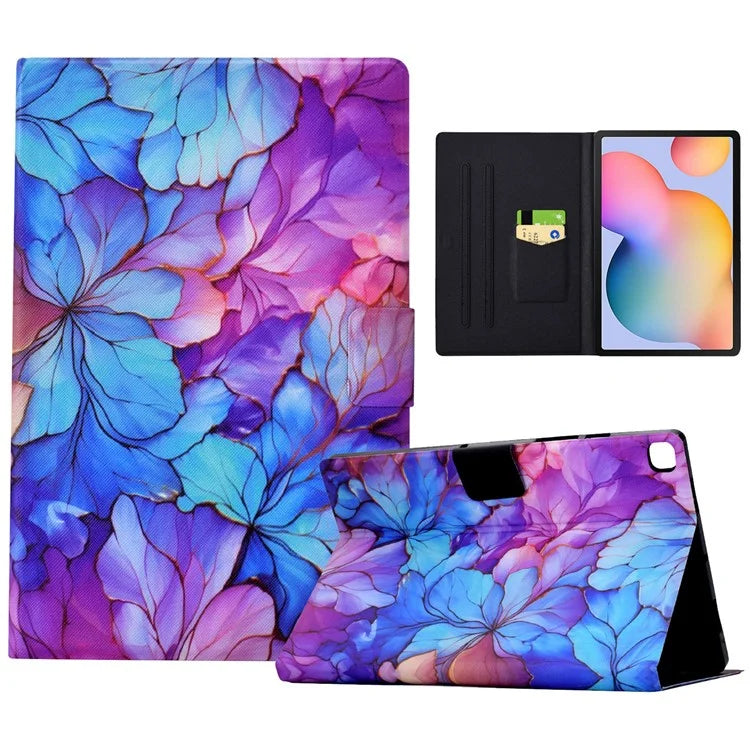 For Samsung Galaxy Tab S6 Lite (2020) / (2022) / (2024) (SM-P610 / 615) Case Pattern Printing Leather Tablet Cover with Card Holder