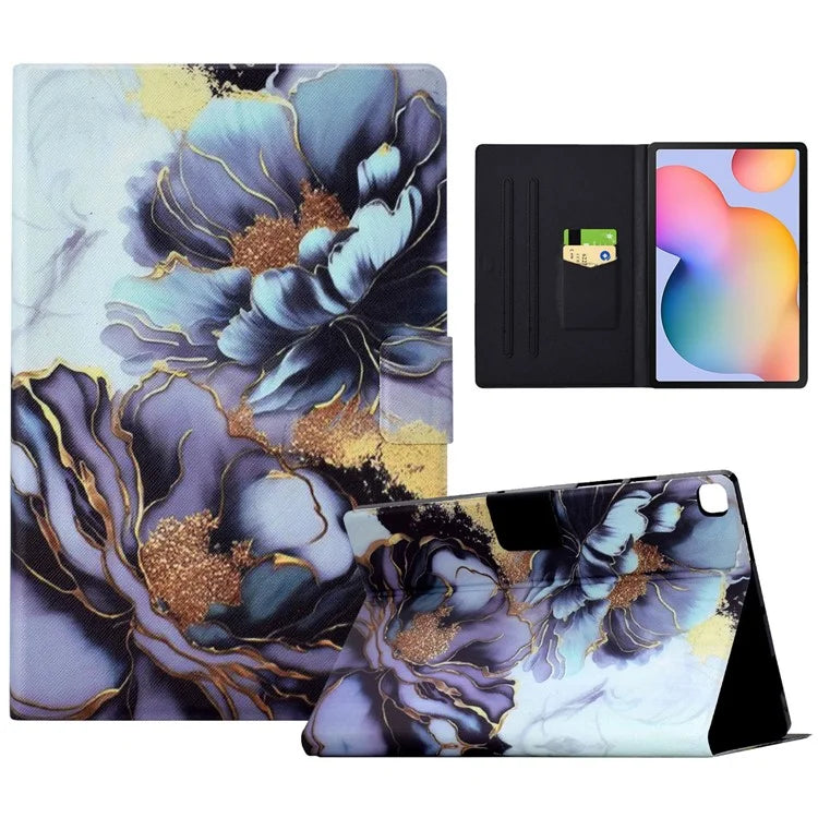 For Samsung Galaxy Tab S6 Lite (2020) / (2022) / (2024) (SM-P610 / 615) Case Pattern Printing Leather Tablet Cover with Card Holder