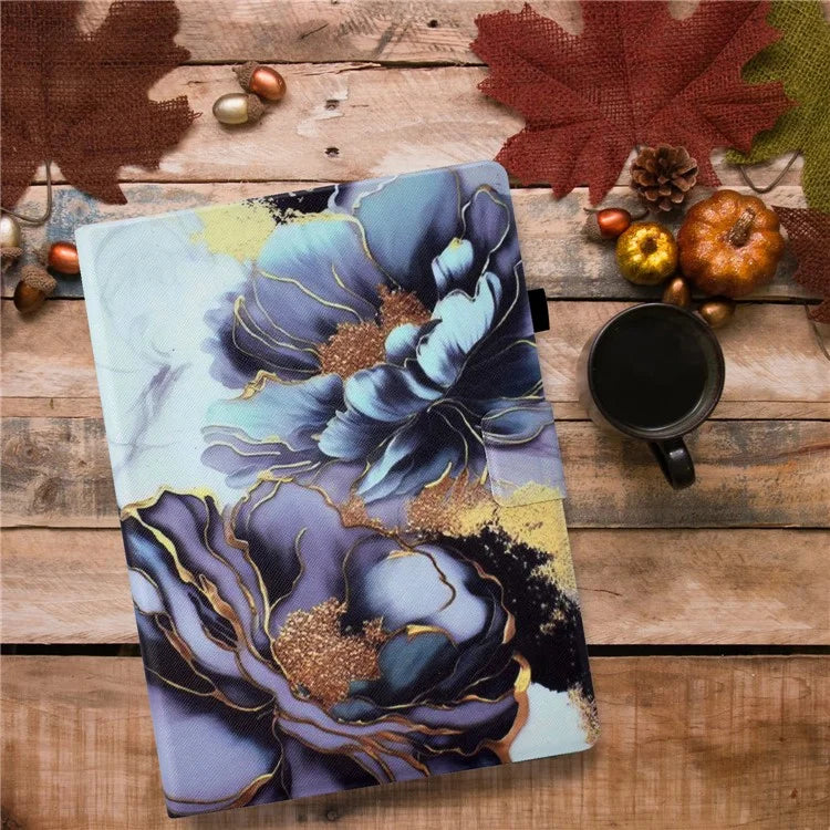 For Samsung Galaxy Tab S6 Lite (2020) / (2022) / (2024) (SM-P610 / 615) Case Pattern Printing Leather Tablet Cover with Card Holder