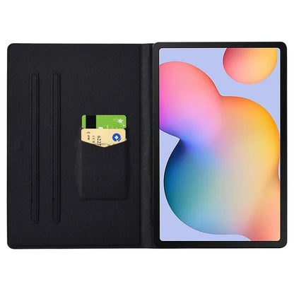 For Samsung Galaxy Tab S6 Lite (2020) / (2022) / (2024) (SM-P610 / 615) Case Pattern Printing Leather Tablet Cover with Card Holder