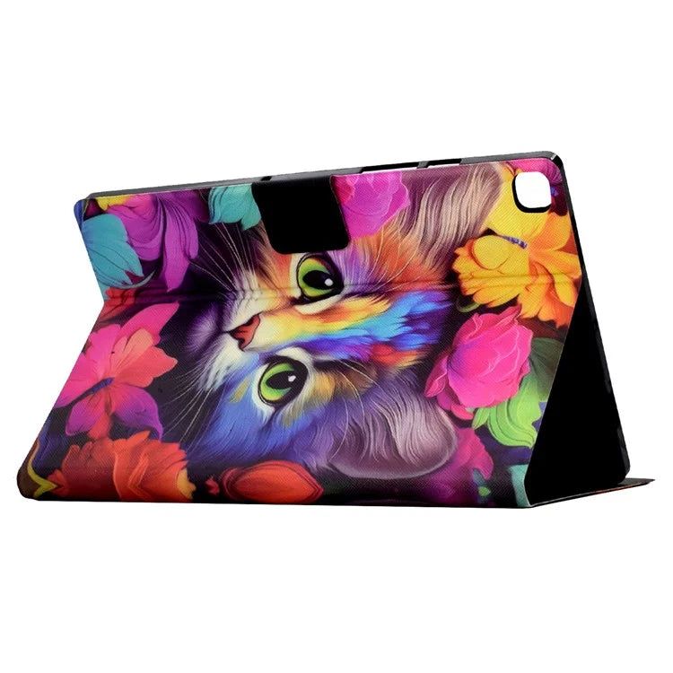 For Samsung Galaxy Tab S6 Lite (2020) / (2022) / (2024) (SM-P610 / 615) Case Pattern Printing Leather Tablet Cover with Card Holder