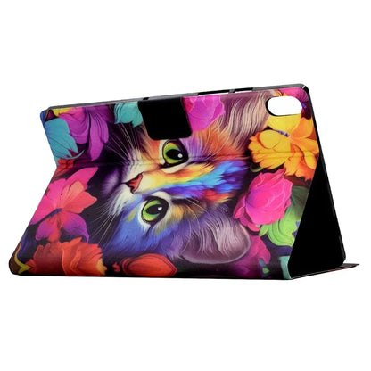 For iPad 10.9 (2022) Case with Card Slots Pattern Printed Bump Proof Leather Tablet Cover