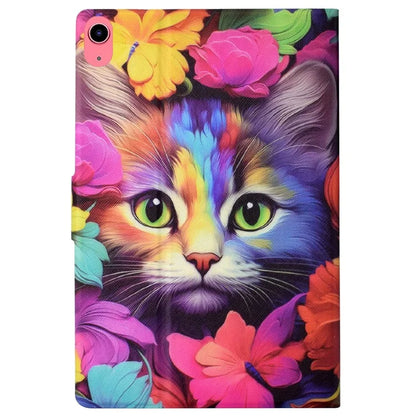 For iPad 10.9 (2022) Case with Card Slots Pattern Printed Bump Proof Leather Tablet Cover