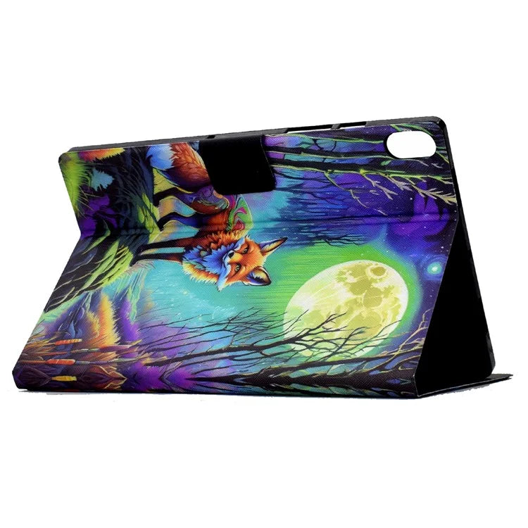 For iPad 10.9 (2022) Case with Card Slots Pattern Printed Bump Proof Leather Tablet Cover