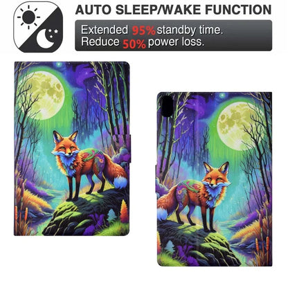 For iPad 10.9 (2022) Case with Card Slots Pattern Printed Bump Proof Leather Tablet Cover